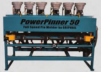 Hi Speed 50 Full speed coil line pinner Most coil lines are capable of running at 50 feet per minute but have to slow down to 25 when applying welded duct liner fasteners.