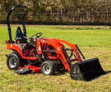 mid-mount mowers and a complete selection of 3-pt equipment Available 48 & 54 mid-mount mowers Industry-leading 8-year powertrain warranty Max Lift Height 71 72 Quick-Attach Coupler Skid Steer