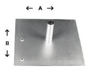 BASE PLATE ASSEMBLIES BASEPLATE PIN & SCREW ASSEMBLY PART# SIZE 11010 2 X 4 11011 2 X 6 11012 2 X 8 18" x 18" and 24" x 24" Comes with 3 pin holes Low profile design minimizes the tripping hazard to