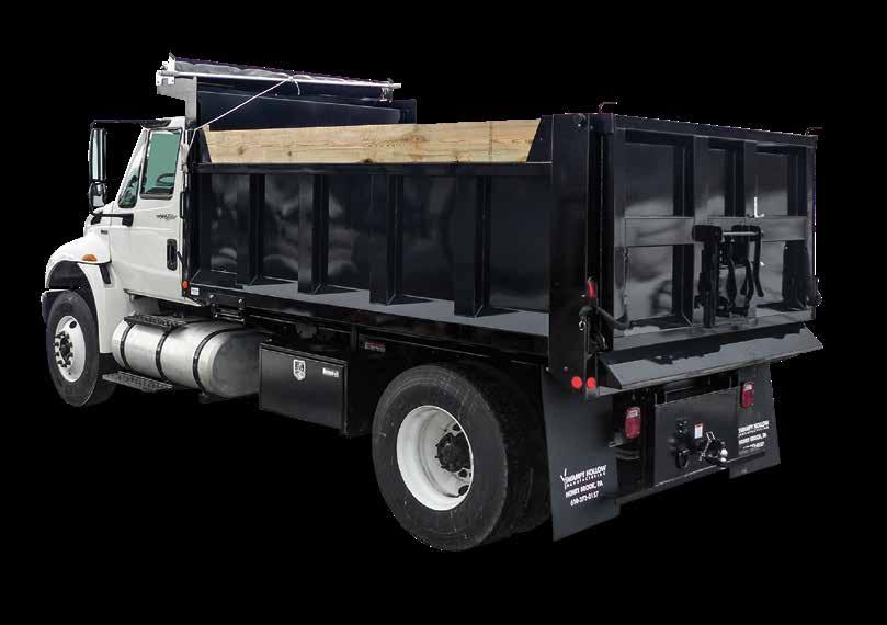 DB7000 SUPER DUTY DUMP BODIES 5 9 YARD DUMP BODIES SHOWN EQUIPPED WITH 12' Super Duty Dump Body, 36" Sides Standard Cab Shield Tailgate Metering Chute Hydraulic Front Mount Telescopic Hoist 3 4"