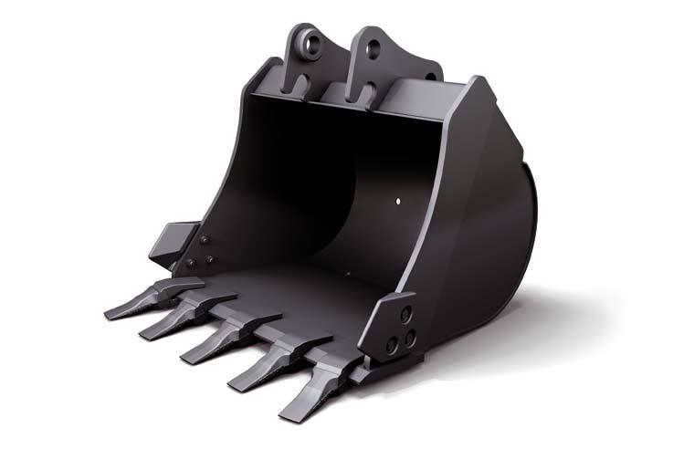 optional side cutters. Bucket penetration and loading capacity are increased.