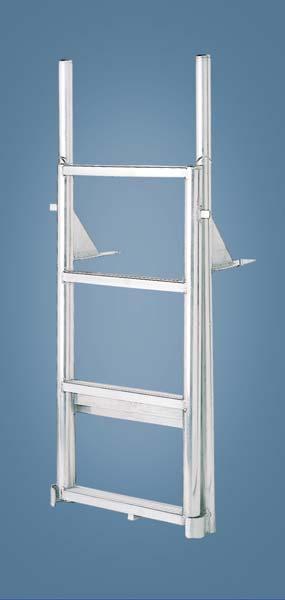 Once the bars are installed on the dock, the ladder can be placed over the studs on the bar