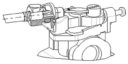 Insert the power transmission shaft into the clutch housing until it bottoms, and align the positioning holes on the clutch housing and the shaft tube and install the screw.