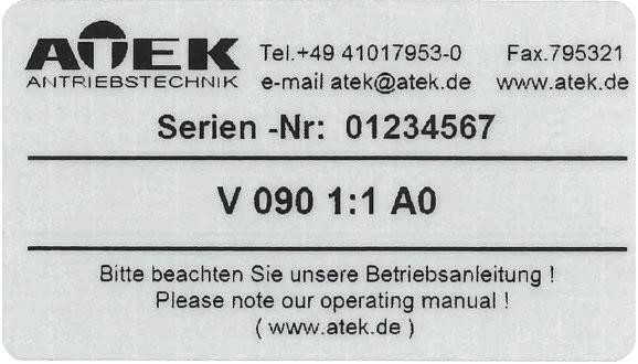 15.1 General information Our service department will help you with technical assistance with regard to the ATEK gearboxes, prepare spare parts offers for you, and examine gearboxes.