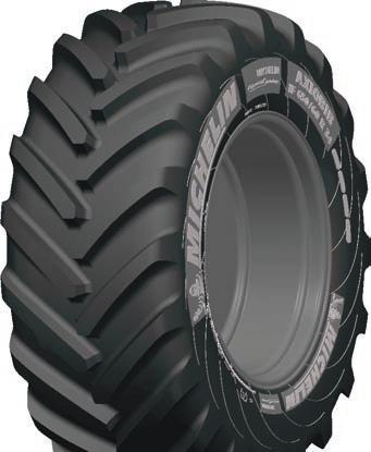 Agrartechnik article 11/2010 * Source: MICHELIN test and research center (Ladoux) IF650/85 R38 MICHELIN Axiobib (1,6 bar) compared to 650/85 R38 standard construction (2,4 bars) Sizes IF 600/70 R30