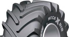 HARVESTERS Characteristics of MICHELIN tyres for harvesters MICHELIN MEGAXBIB Ø Description CAI Tyre characteristics Rim Tube (2) 75% Tread Pressure (bar) and (psi) - Load per tyre in kg (4) - (5)