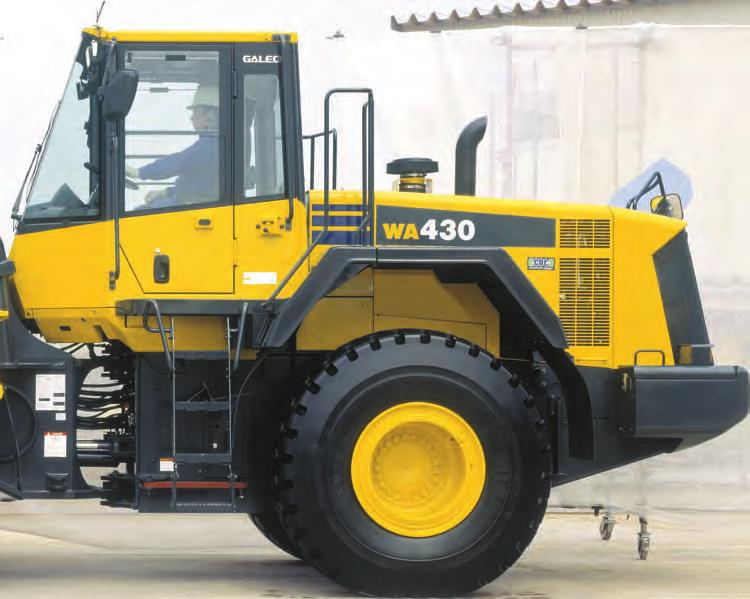 Increased Reliability Reliable Komatsu designed and manufactured components Sturdy main frame Adjustment-free, fully hydraulic, wet disc service and parking brakes Hydraulic hoses use flat face