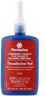 Thread Compounds Anaerobic Threadlockers Permatex Low Strength Threadlocker Purple OEM specified. Low strength threadlocker designed for fasteners under 1/4 (6mm) that require occasional adjustment.