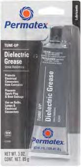 Electrical System Maintenance Permatex Dielectric Tune-Up Grease Protects electrical connections and wiring from salt, dirt, and corrosion. Extends the life of bulb sockets.