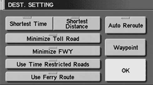 Push the MAP switch. 3. Touch Setting. 4.