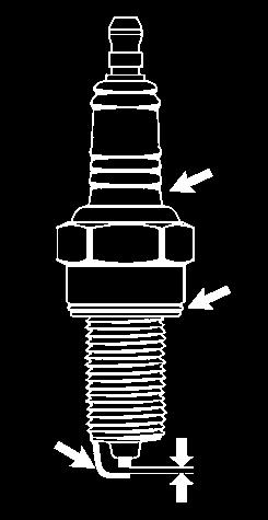 Remove the spark plug cap and spark plug. Check the spark plug for wear and fouling deposits.