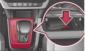 Automatic gearbox DSG* 125 Selector lever-emergency unlocking Towing a vehicle Please pay attention to the following information if it comes necessary to tow-in your car page 230. Fig.