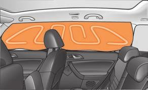 Airbag system 153 Function of the head airbags The risk of injury to the head and neck area is reduced in the event of a side collision by fully inflated head airbags. Fig.