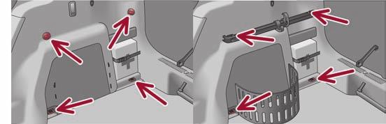 Seats and Stowage 79 Fastening elements Folding hooks Fig. 76 Luggage compartment: folding hooks Fig.