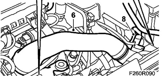 Remove the bracket from the throttle body, disconnect the quick-release couplings and connectors from the EVAP