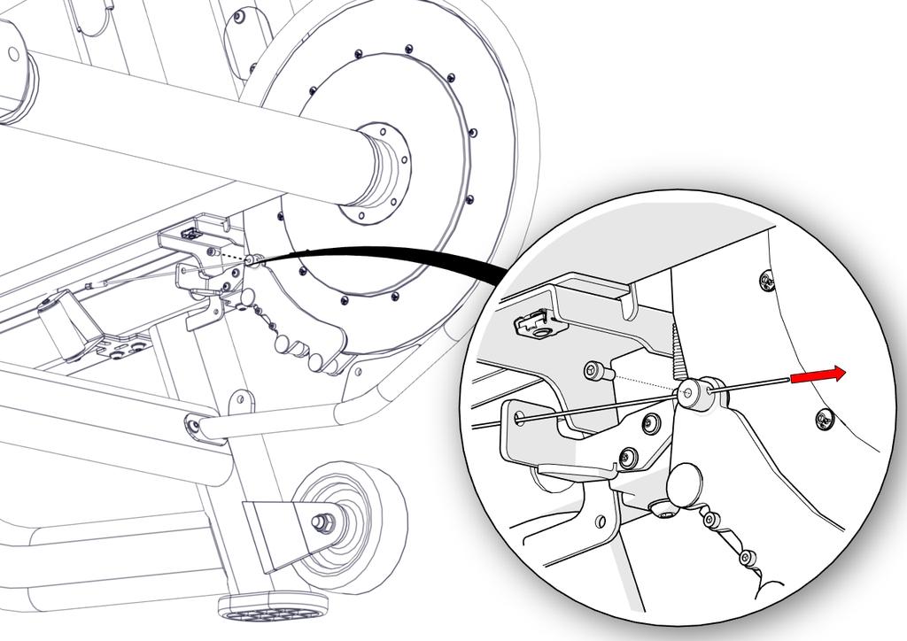 12. Remove the three (3) screws securing the brake shrouds to the frame then remove the brake shrouds. 13.