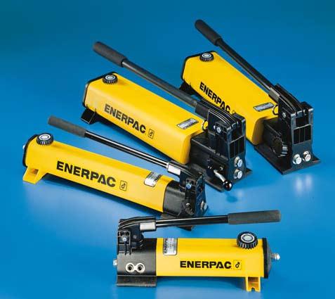 P-, Lightweight Hand Pumps Shown from top to bottom: P-802, P-842, P-202, P-142 Exclusively from Enerpac Cylinder Matching Chart For help in selecting the correct hand pump for your application,