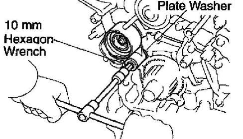 NOTICE: Do not scratch the sensor part of the crankshaft timing pulley. c. Install the timing belt plate with the bolt. Torque: 8.0 Nm (80 kgf-cm, 69 inch lbs.) 2. INSTALL NO.