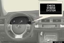 Hybrid warning message A message is automatically displayed when a malfunction occurs in the hybrid system or an improper