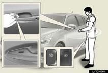 Exiting the vehicle Touch the lock sensor (the indentation on the upper part of the door handle) to lock