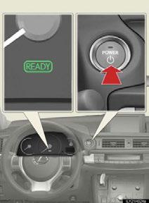 Power (Ignition) Switch Performing the following operations when carrying the electronic key on your person starts the hybrid system or changes POWER switch modes.