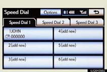 STEP 2 Select Speed Dials. STEP 3 Select the desired number to call.