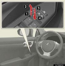 Power Windows Power window switches Closing One-touch closing* Opening One-touch