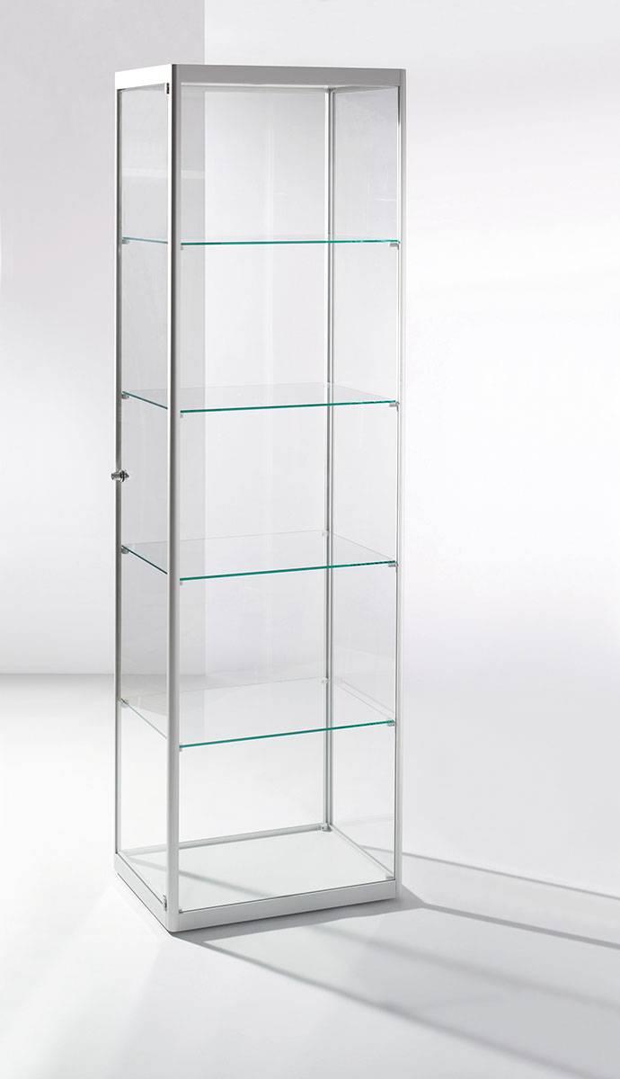 Sonstiges: Showcase show I Aluminium profile, body and 4 shelfs clear glass,