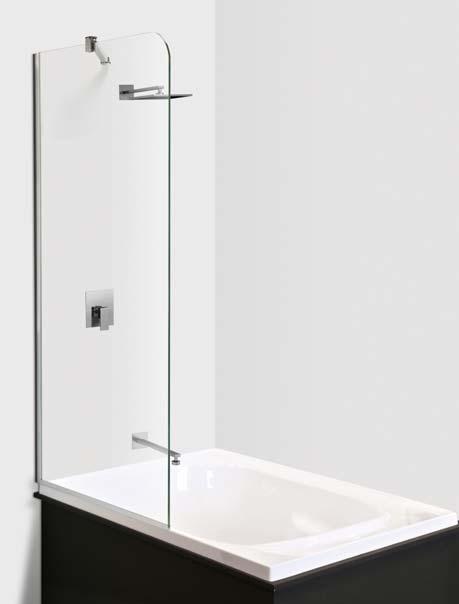 Bath Screens 3 4 3 Single Fixed Bath Screen Width: 750mm Height: 1500mm 8mm toughened glass Mould and UV resistant drip
