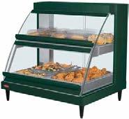Heated Merchandisers Glo-Ray Designer Heated Display Cases Our Designer series Glo-Ray Heated Display Case with curved glass and incandescent lighting will display your offering with flare and