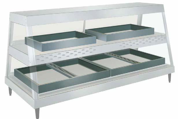GRHD-4PD with optional pan skirts Top shelf: two SKIRT-1P Bottom shelf: one SKIRT-4P Heated Merchandisers OPTIONS (available at time of purchase only) SKIRT-2P 2-Pan model Pan Skirt for 64 D mm pans