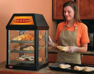 Mini Display Warmers The Hatco Mini Display Warmer is perfect for cookies, pastries, wrapped or boxed sandwiches or any other product that does not require humidity.