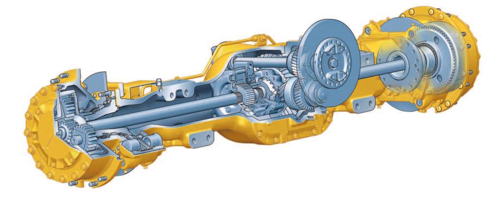 Locks all three axles together for excellent traction in poor underfoot conditions. It is operated by a switch incorporated into the footrest. Cross-axle Differential Locks.