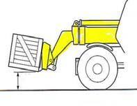 A damaged tyre could burst which would result in a loss of control and a possible accident Procedure for lifting a load- Approach the load squarely Stop when forks are about 200mm from the load