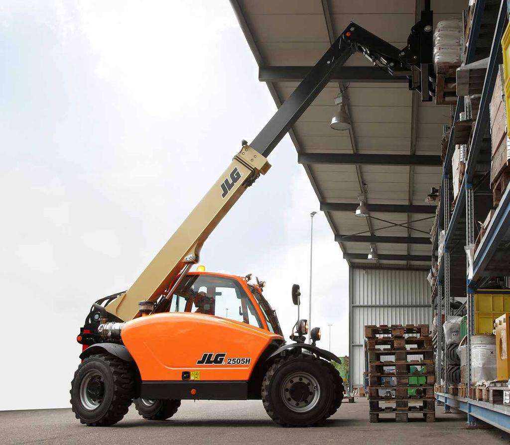 TELEHANDLER TALK WITH THE HEFF SUPER COMPACT 2505H THE JLG SUPER COMPACT 2505H TELEHANDLER HAS TIME-SAVING, INNOVATIVE FEATURES THAT REDUCE OPERATOR STRAIN AND HELP IMPROVE EASE OF USE AND SAFETY.