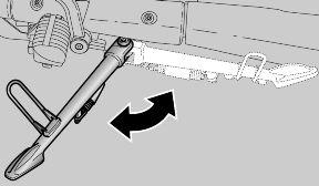 A safety switch is installed on the side stand to inhibit ignition or to stop the engine when a gear is engaged and the side stand is lowered.