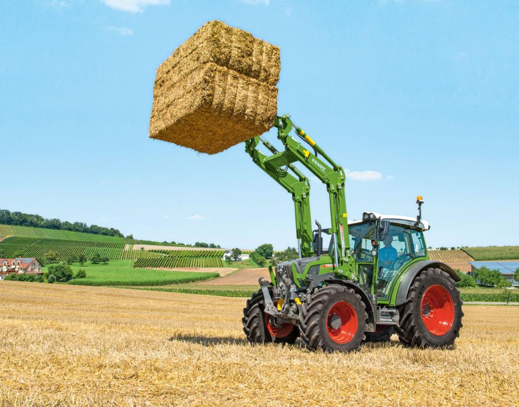 FENDT CARGOPROFI More gentle and efficient material handling. The front window opens out all the way, even with the front loader swing arm fully extended.