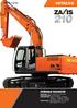ZAXIS-3 series HYDRAULIC EXCAVATOR Model Code Engine Rated Power Operating Weight Backhoe Bucket