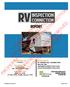 SAMPLE REPORT NOT FOR REPRODUCTION PROPERTY OF RV INSPECTION CONNECTION SOME PAGES HAVE BEEN REMOVED TO PROTECT THE CLIENT INSPECTED BY