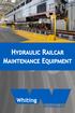Hydraulic Railcar Maintenance Equipment