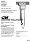 46761-E OPERATING, MAINTENANCE & PARTS MANUAL SUPPLEMENT ARMY TYPE TROLLEY HOIST