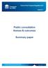 Public consultation themes & outcomes