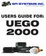 Table of Contents. Introduction Features of the UEGO UEGO 2000 Components 1. Installation Wideband Oxygen Sensor 2 Driver Box 2 Display Head 4