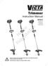 Reproduction. Not for. Trimmer. Instruction Manual MODELS STB2224 TTB2226 TTS2226 RTS1226