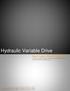 Hydraulic Variable Drive