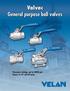 Valvac General purpose ball valves