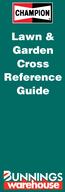 Lawn & Garden Cross Reference Guide