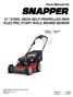 Reproduction. Not for 21 STEEL DECK SELF PROPELLED RWD ELECTRIC START WALK BEHIND MOWER. Parts Manual for SP105