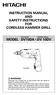 INSTRUCTION MANUAL AND SAFETY INSTRUCTIONS FOR CORDLESS HAMMER DRILL