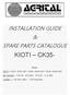 INSTALLATION GUIDE & SPARE PARTS CATALOGUE KIOTI CK35-